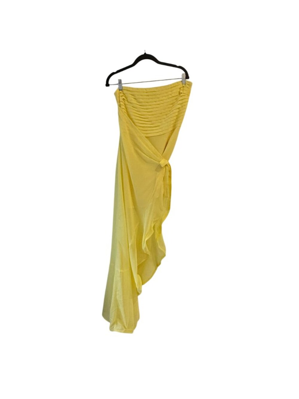 Hello Molly M Celebrating Love Maxi Dress Yellow Frill Strapless Sheer Fairycore - Picture 6 of 16